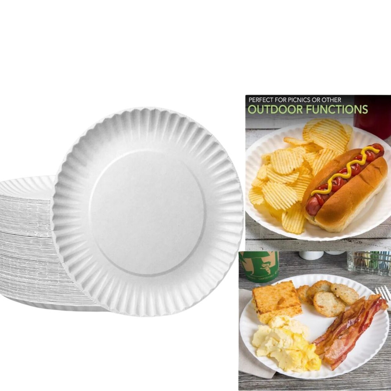 100 Pack 9-Inch Disposable Paper Plates: Everyday Party Essentials